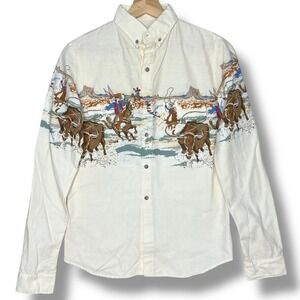 Vintage 1994 Looney Tunes Western Shirt Women's S Karman Bugs Bunny Wrap Around